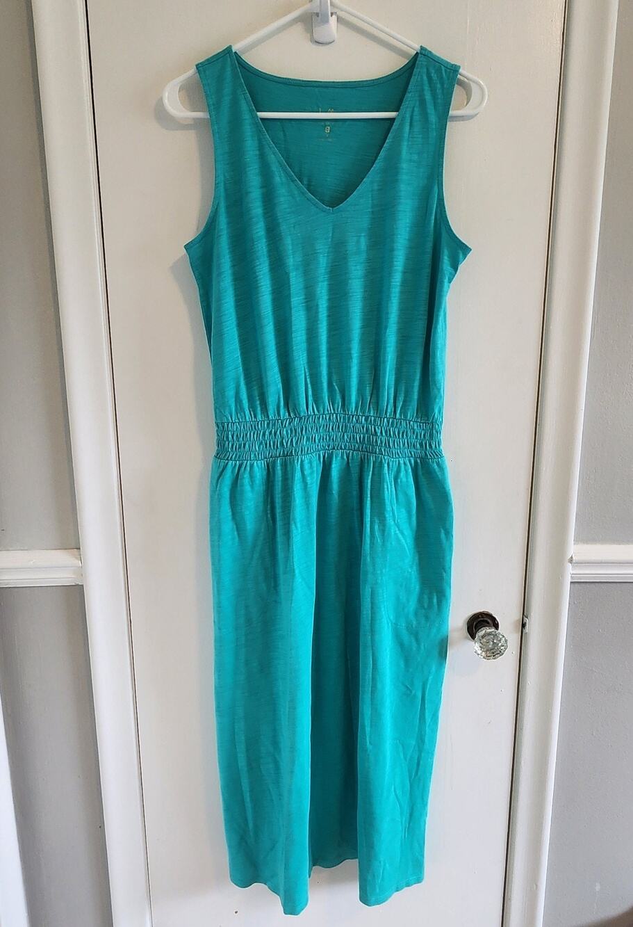 BELLE by Kim Gravel Size Small Slub Knit Smocked Waist Dress